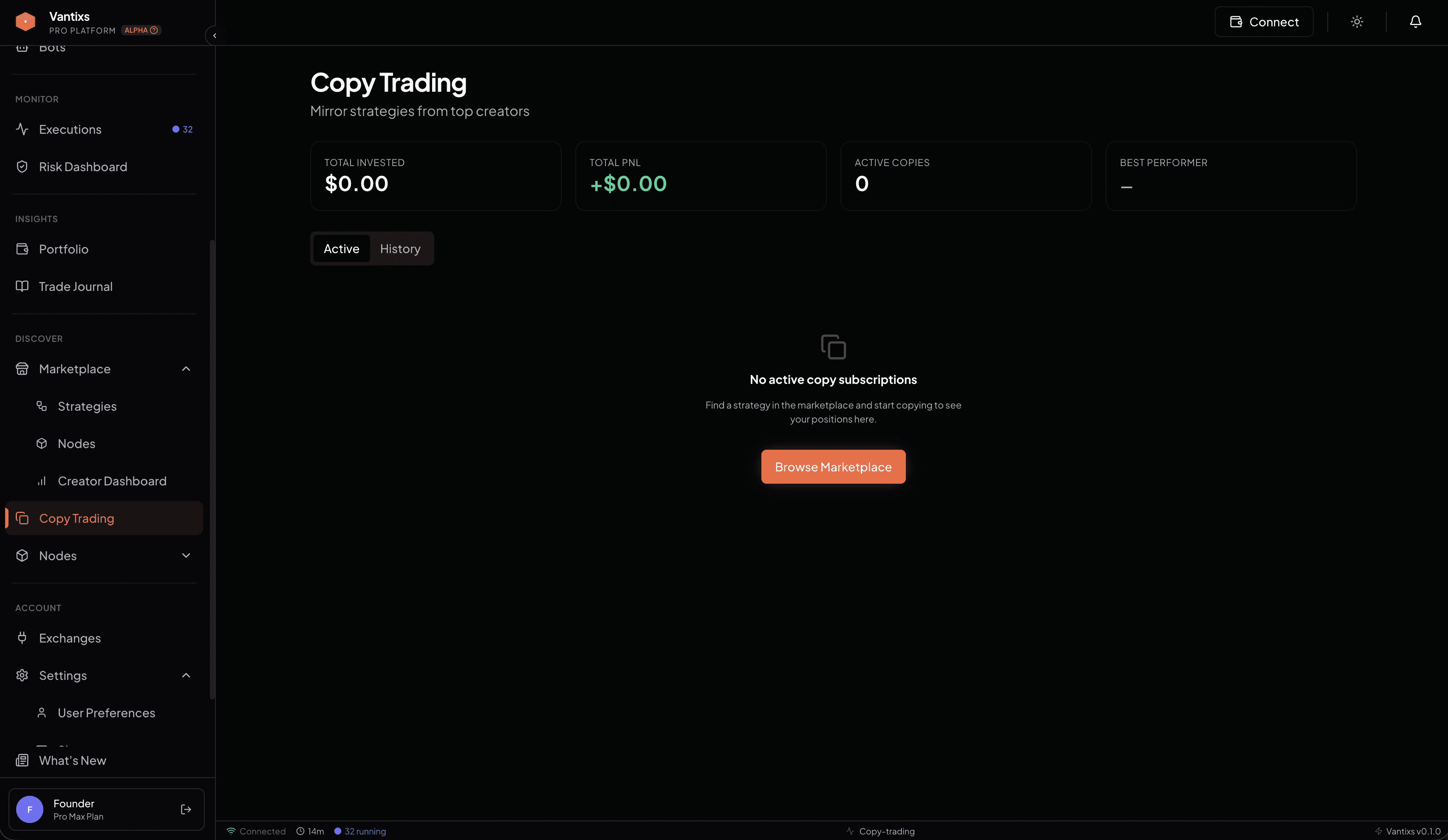 Dashboard copy trading